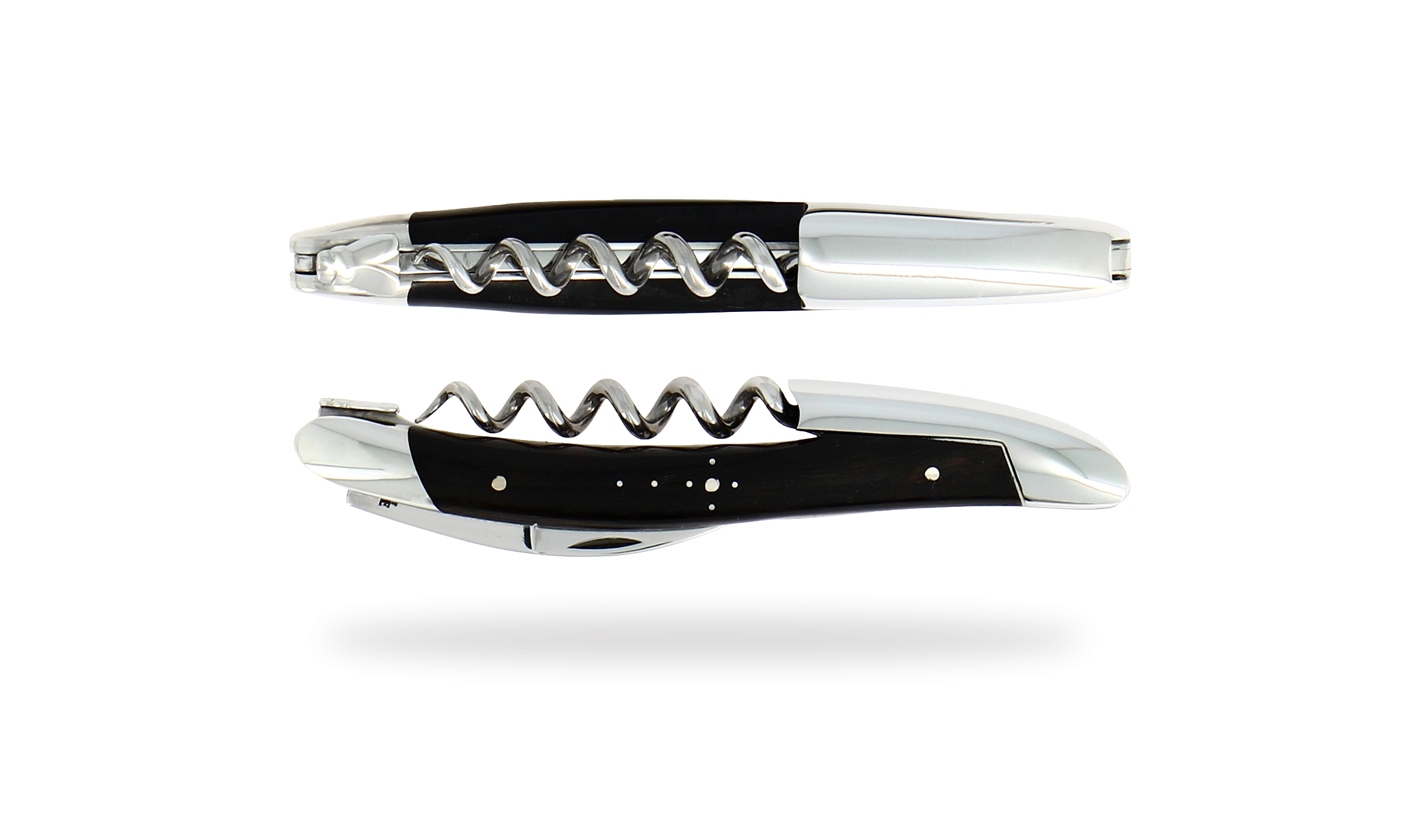 Sommelier knife, high polished finish with ebony handle