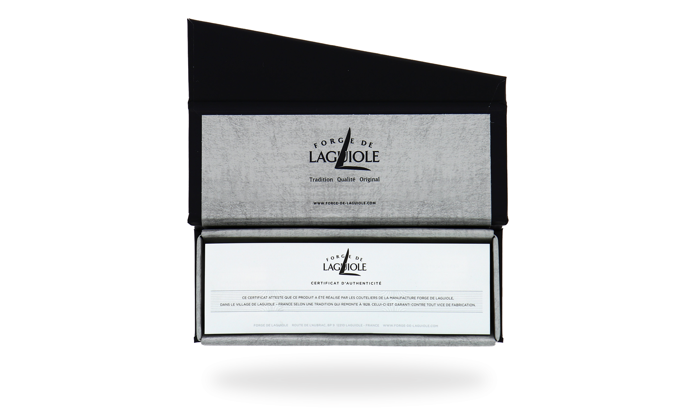 Couteau de Laguiole 9 cm en tissu compressé orange, mitres laiton