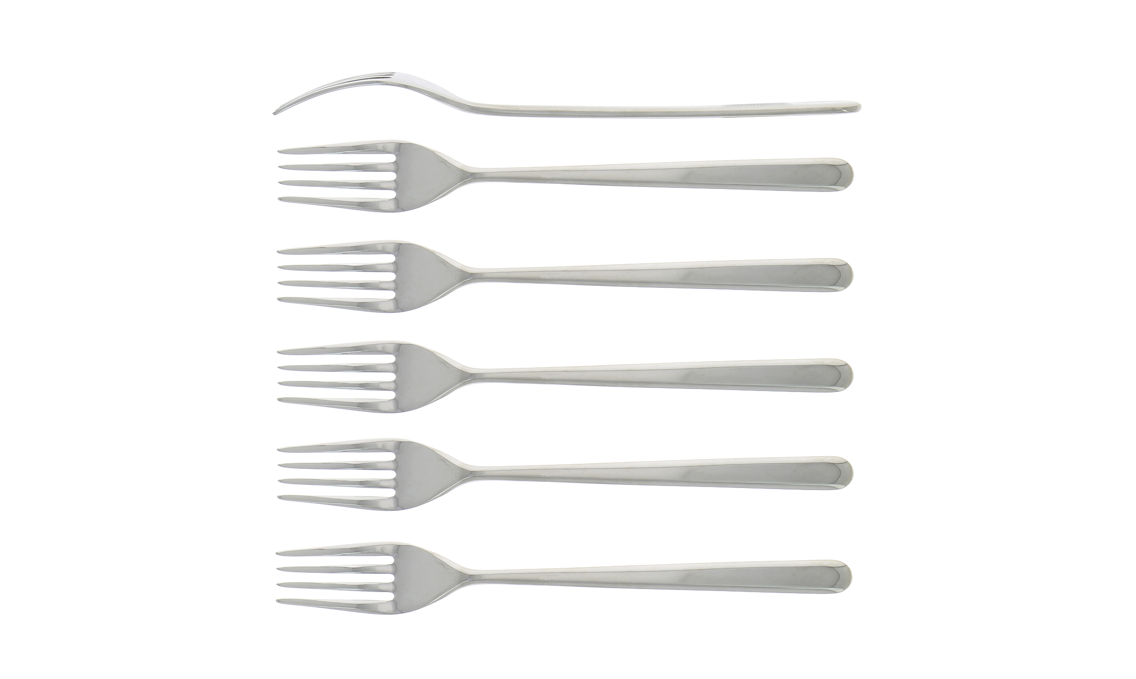 Essgabeln, Linie Essentielle mit eckigem Griff, Finish glänzend, Set mit 6