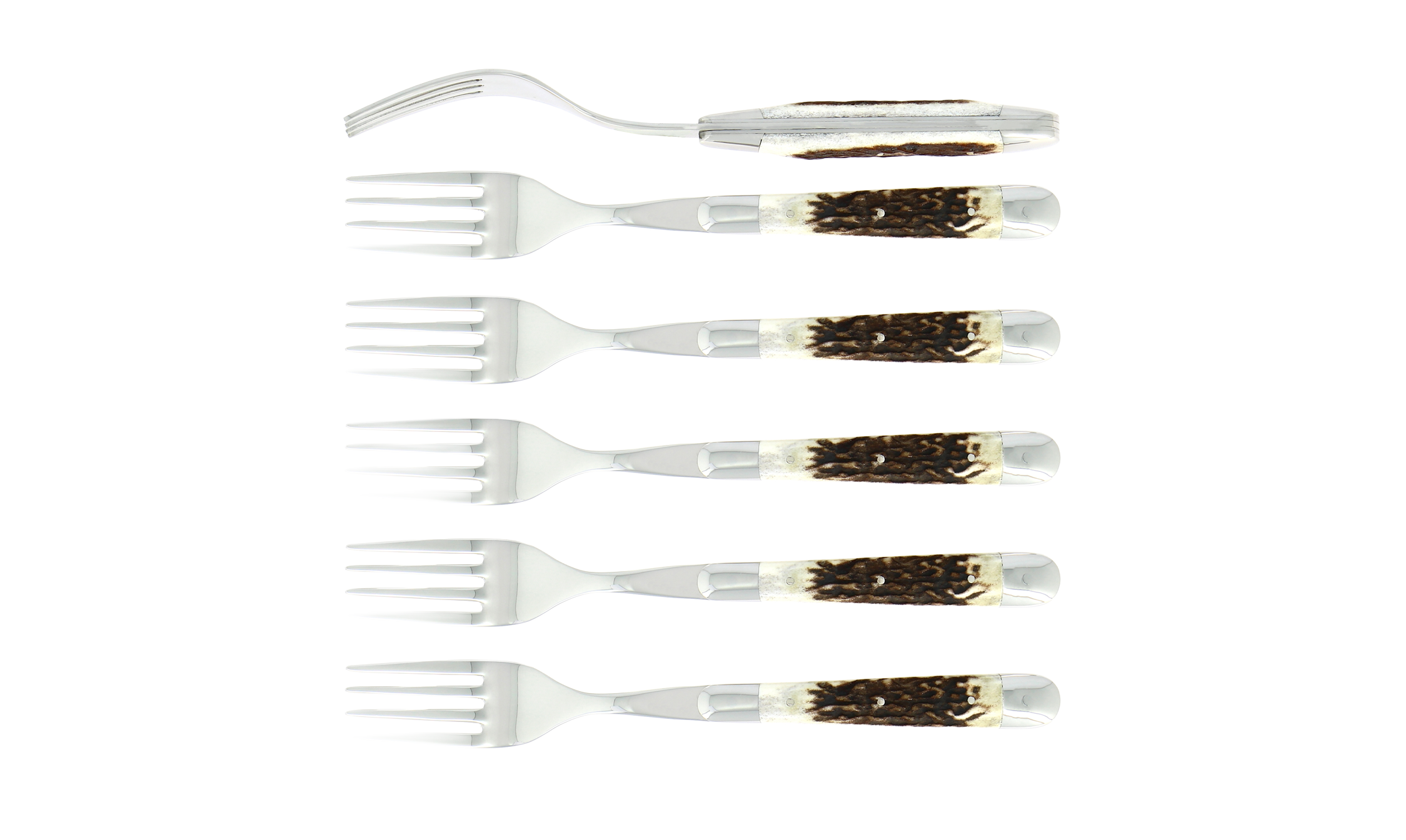 Forks, high polished finish with Deer antlers handle set of 6