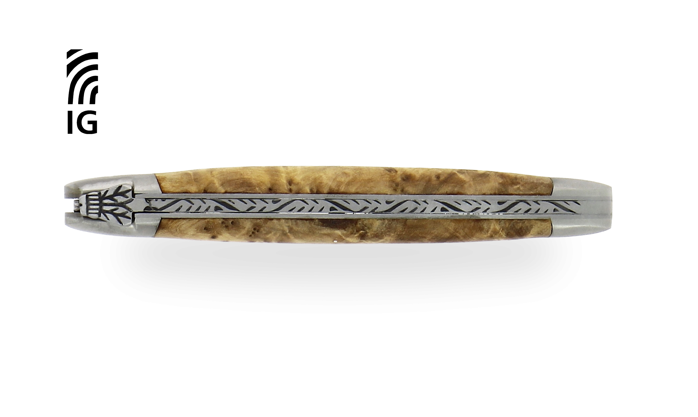 Couteau de Laguiole 12 cm en thuya, mitres inox satinées