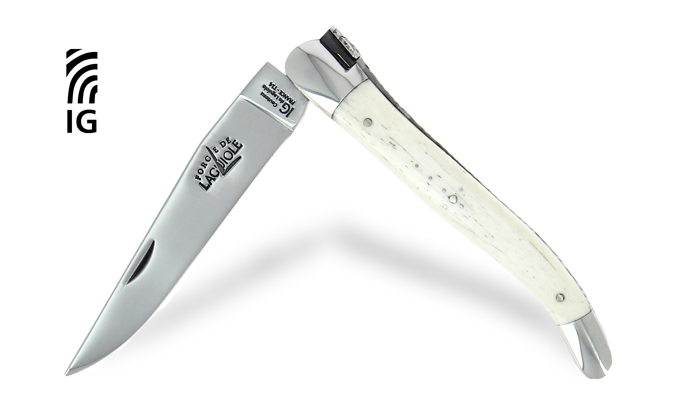 Laguiole knife 12 cm in polished bone