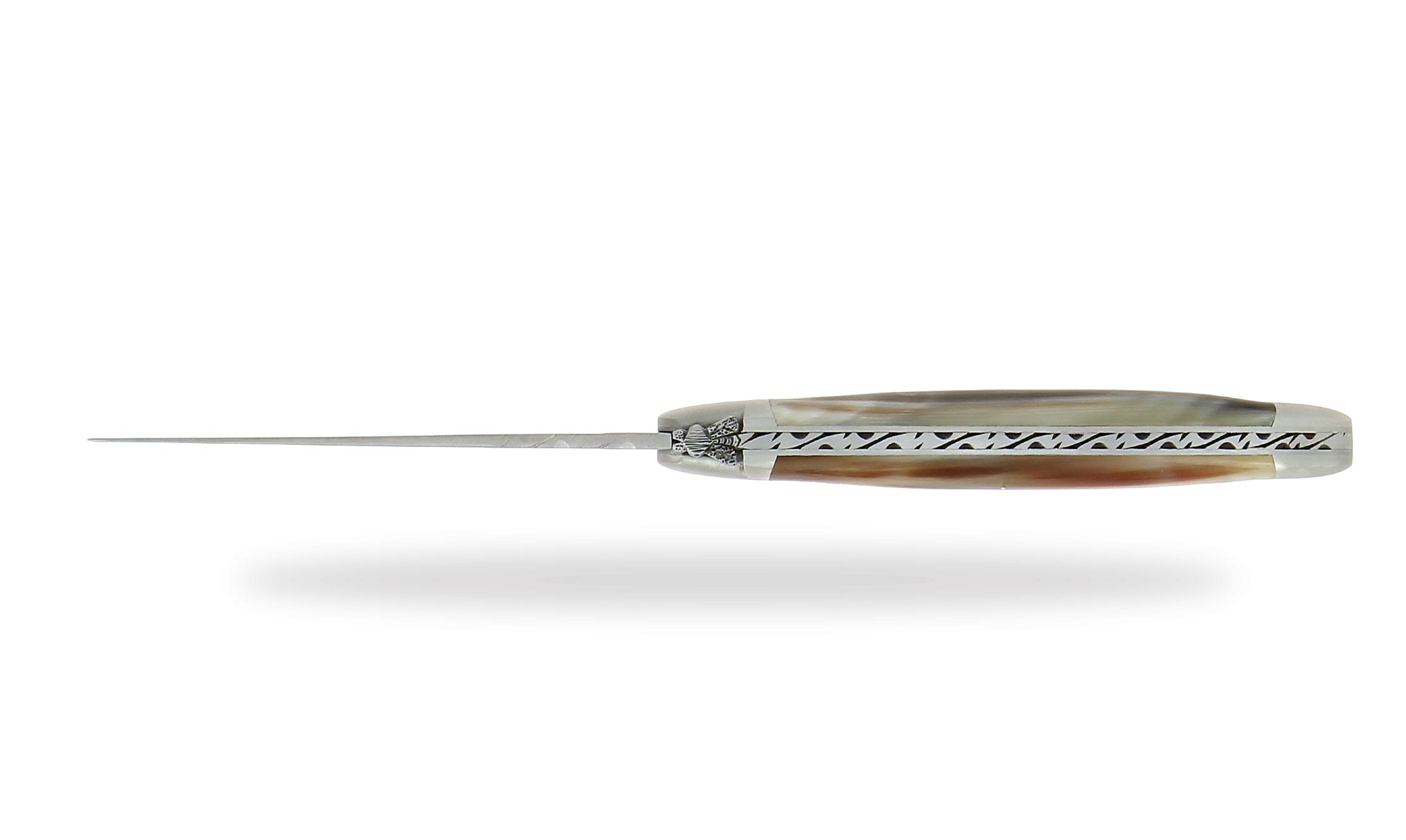 Taschenmesser ziseliert Biene Griff aus hellem Horn