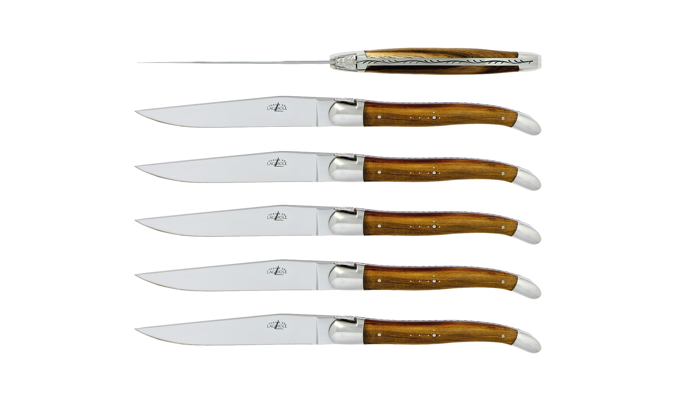 Table knives, high polished finish with Pistachio handle, set of 6
