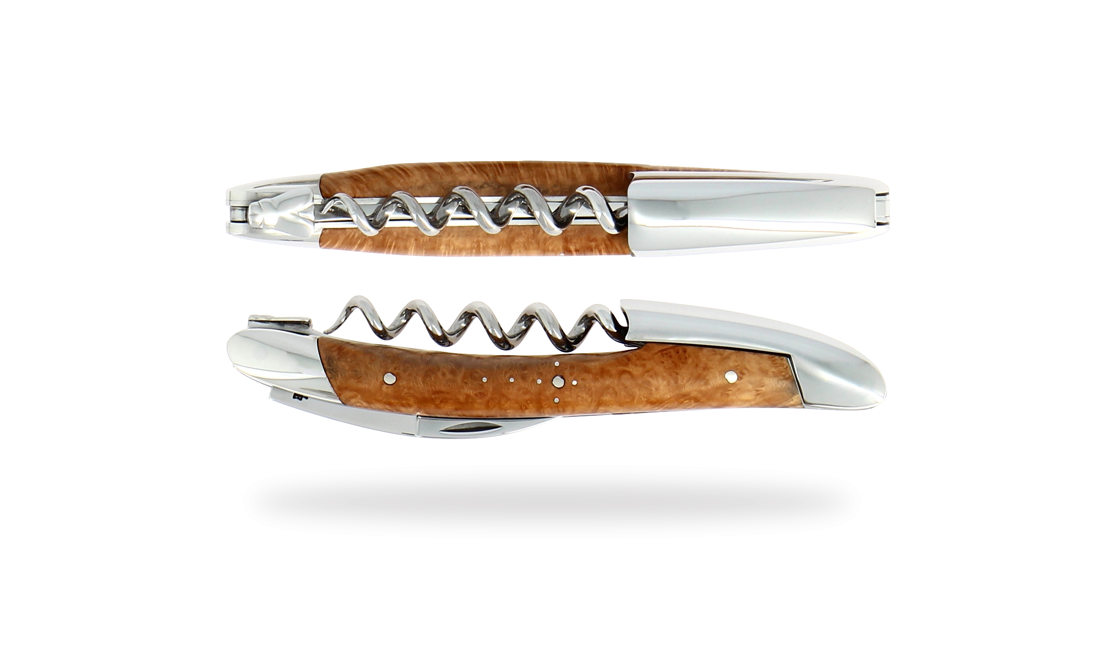 Sommelier knife, high polished finish with briar handle