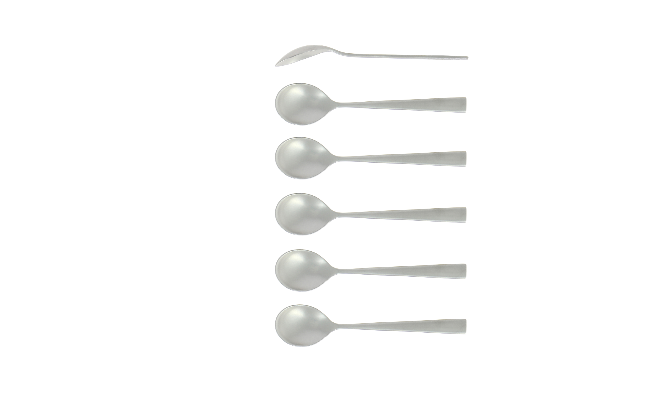 Kaffeelöffel, Linie Elegance mit eckigem Griff, Finish matt, Set mit 6