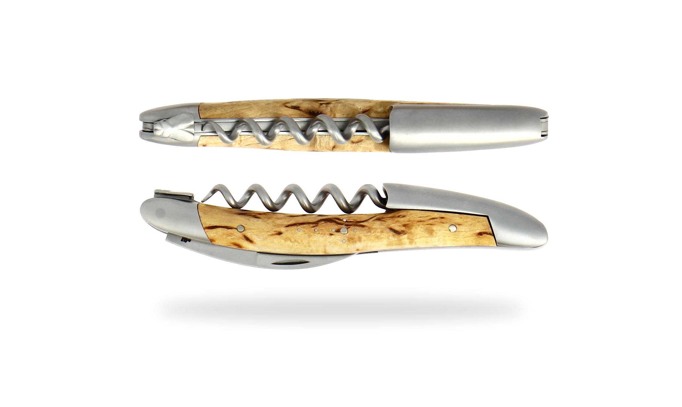 Sommelier knife, satin finish with Birchwood handle
