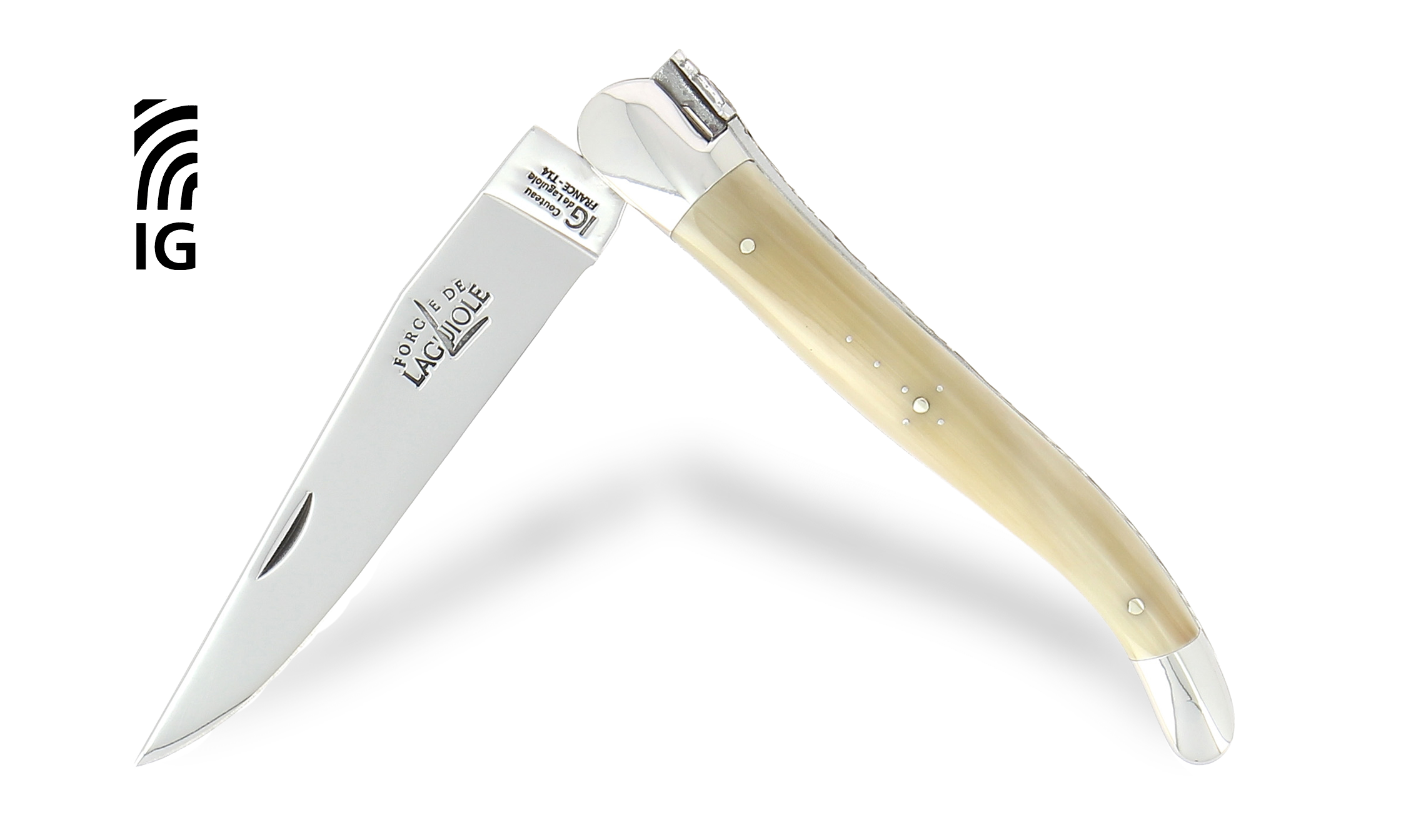 Laguiole knife 12 cm in polished light Horn