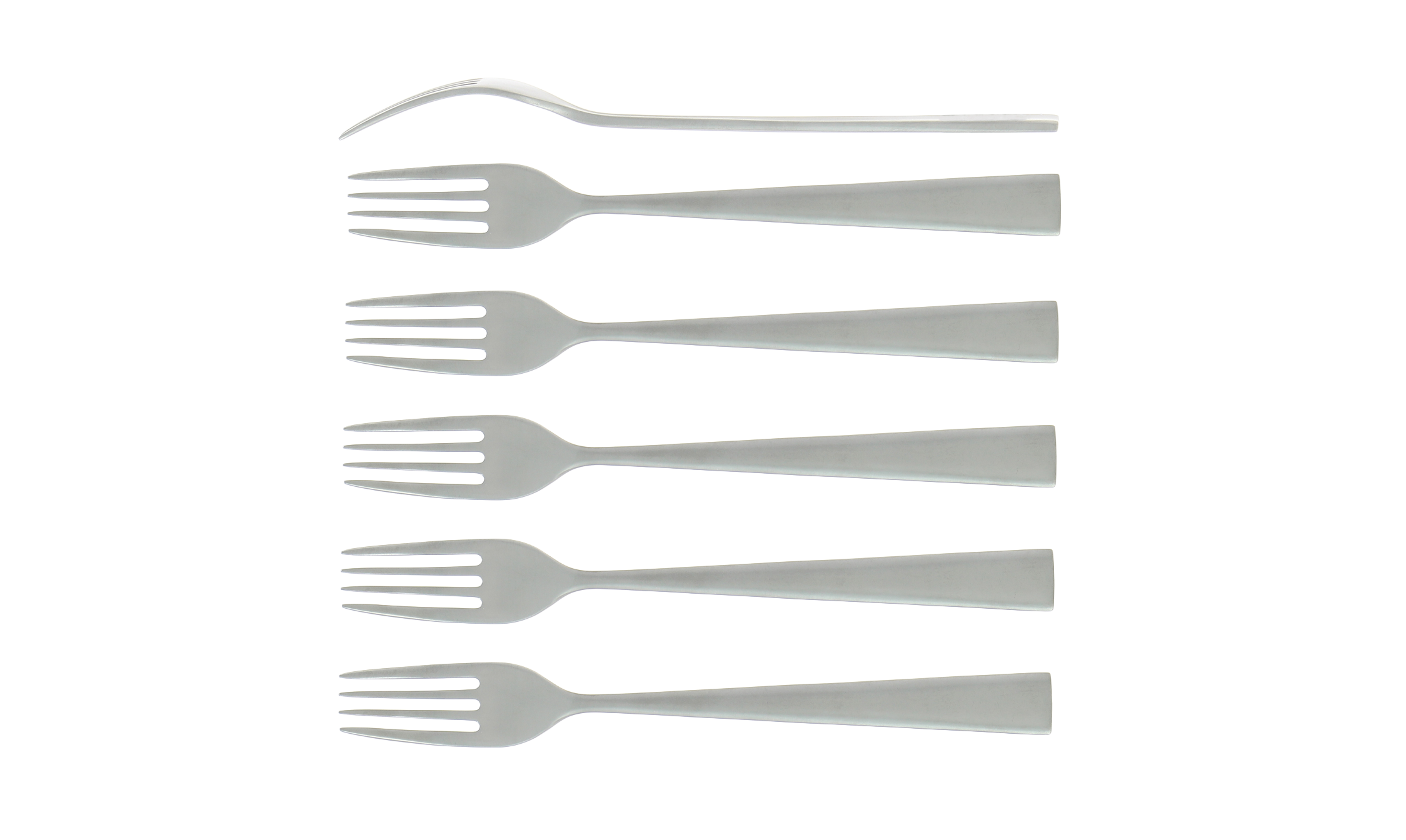 Essgabeln, Linie Elegance mit eckigem Griff, finish matt, Set mit