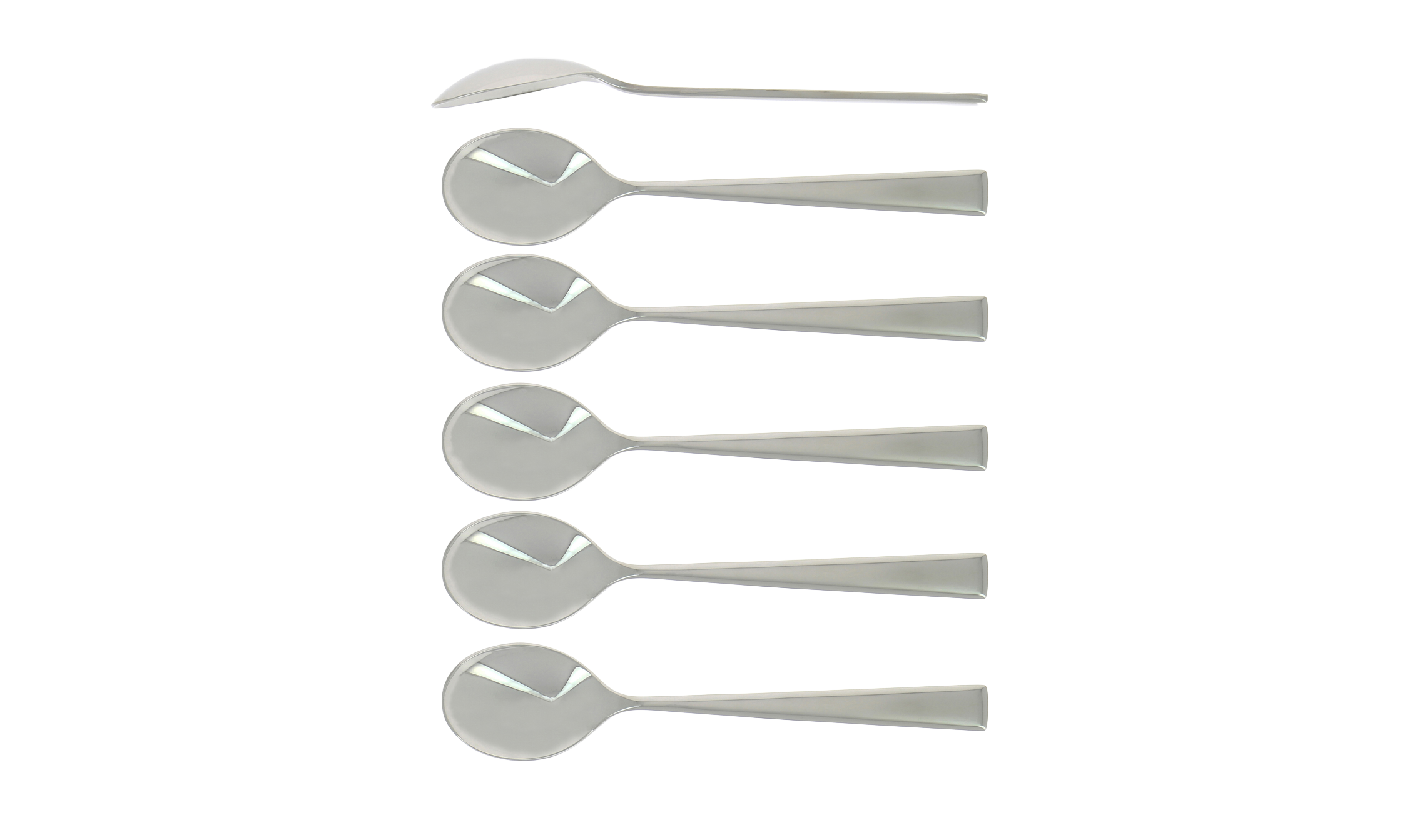Soup spoons, Elegance line high polish finish, set of 6