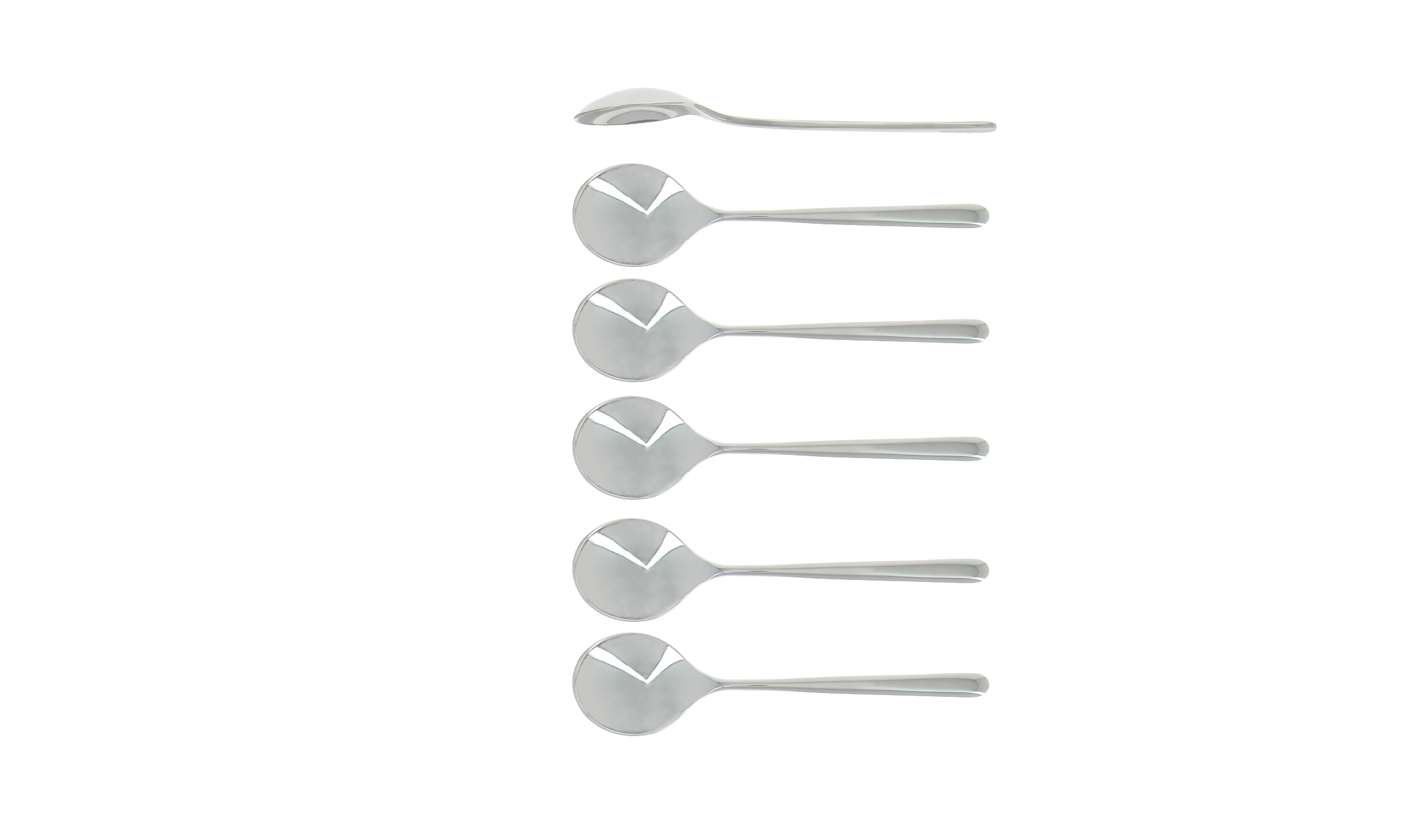 Kaffeelöffel, Linie Essentielle mit eckigem Griff, Finish glänzend, Set mit 6