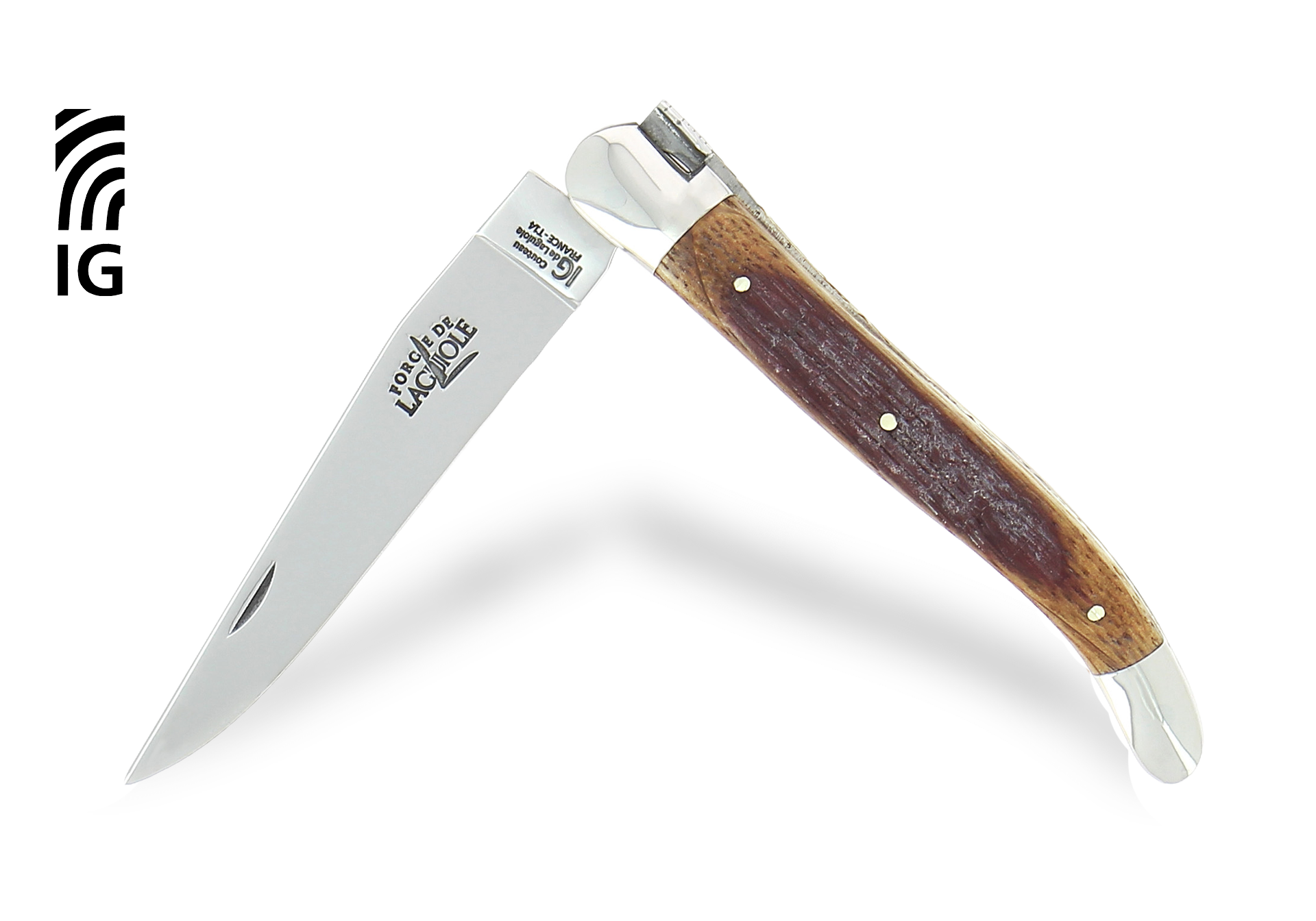 Laguiole knife 11 cm in polished barrel oak