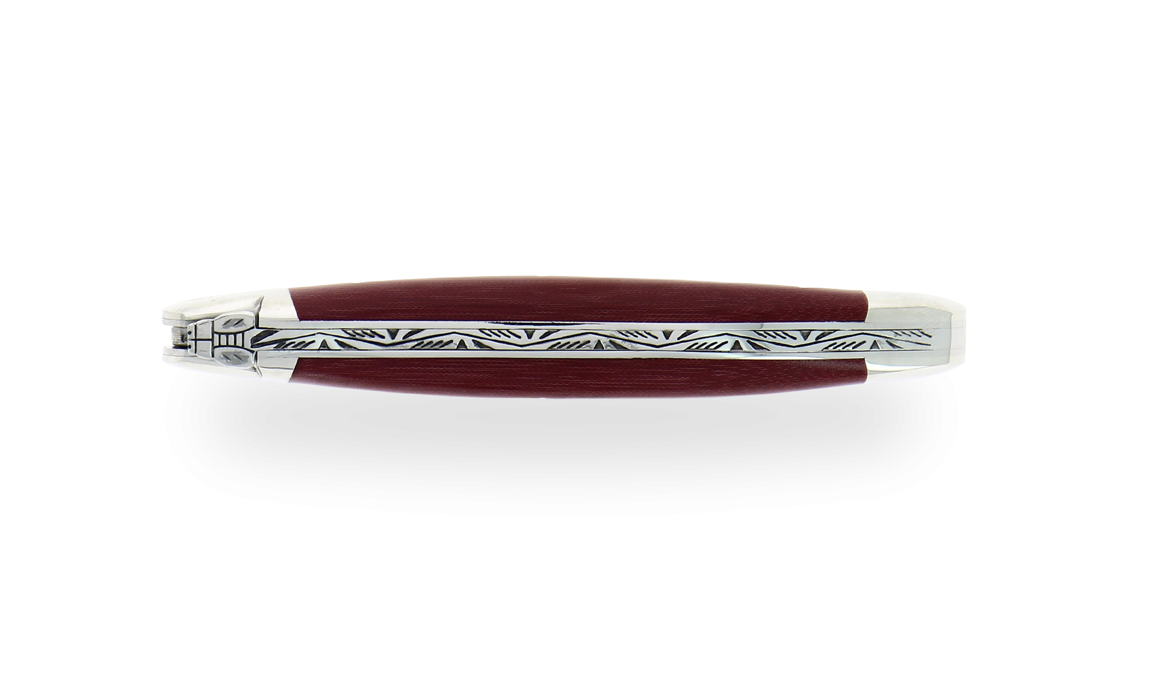 Laguiole knife 11 cm in polished bordeaux compressed Fabric