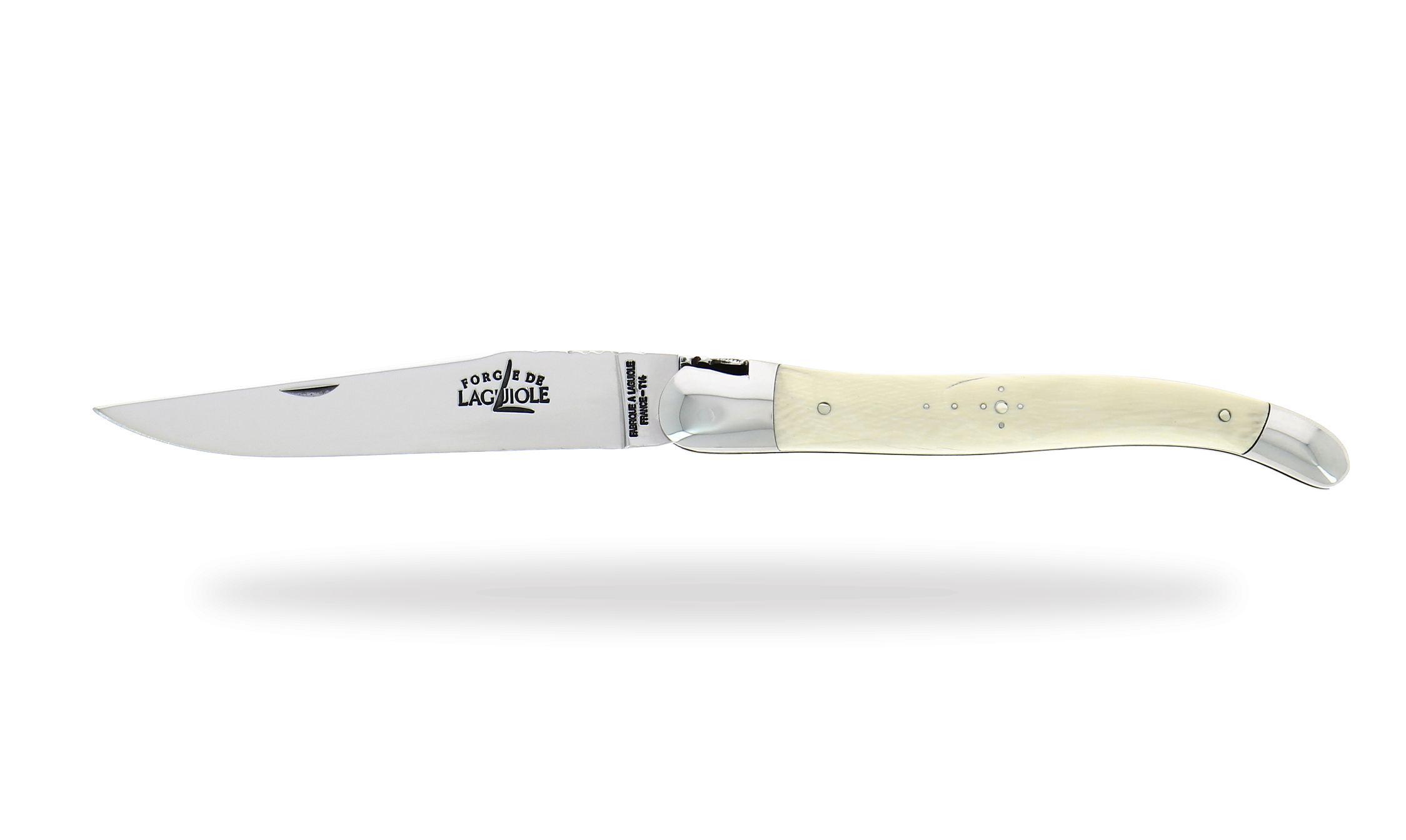 Hand engraved, mammoth ivory folding knife, high polished finish