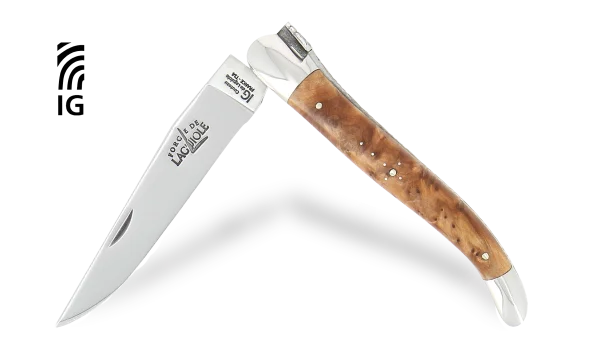 Laguiole knife 12 cm in polished Thuiya