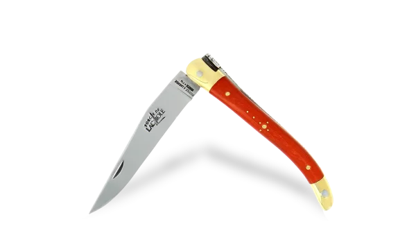 Couteau de Laguiole 9 cm pailleté or, mitres laiton