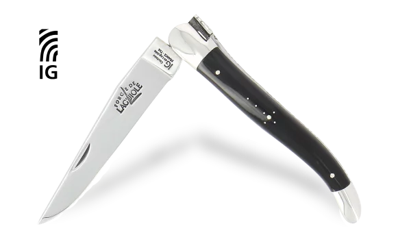 Laguiole knife 12 cm in polished dark Horn