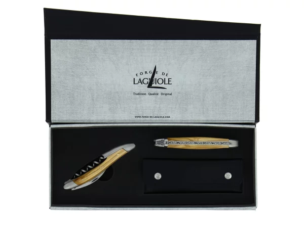 Coffret duo Laguiole en olivier