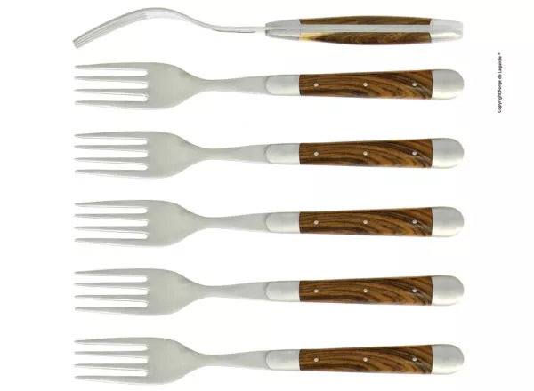 Essgabeln, finish matt mitt Griff aus Pistazie, Set mit 6