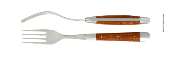 Essgabeln, finish matt mitt Griff aus Erika, Set mit 2
