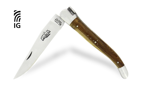 Couteau pliant 12 cm en pistachier , mitres inox finition satinée