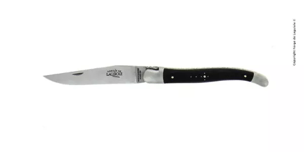 Couteau pliant ciselé main 12cm en corne finition satinée avec double platines