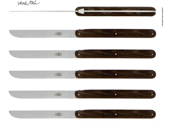 Couteaux de table Andrée Putman en frêne densifié, coffret de 6