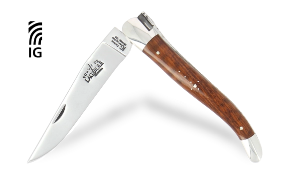 Couteau pliant 12 cm en amourette, mitres inox finition brillante