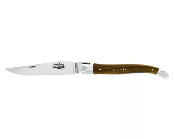 Couteau pliant ciselé main en pistachier finition brillante