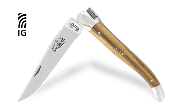 Couteau pliant 12 cm en pistachier , mitres inox finition brillante