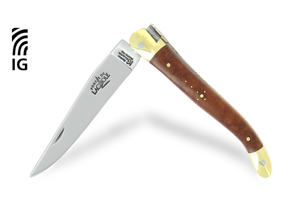 Couteau Laguiole 11cm - Bruyère, mitres laiton