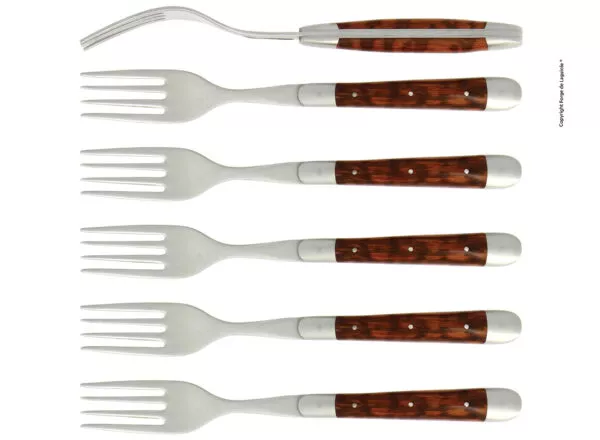 Essgabeln, finish matt mitt Griff aus Amourette, Set mit 6