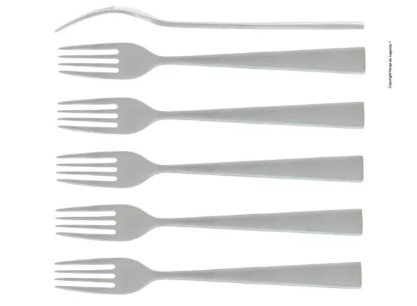 Essgabeln, Linie Elegance mit eckigem Griff, finish matt, Set mit