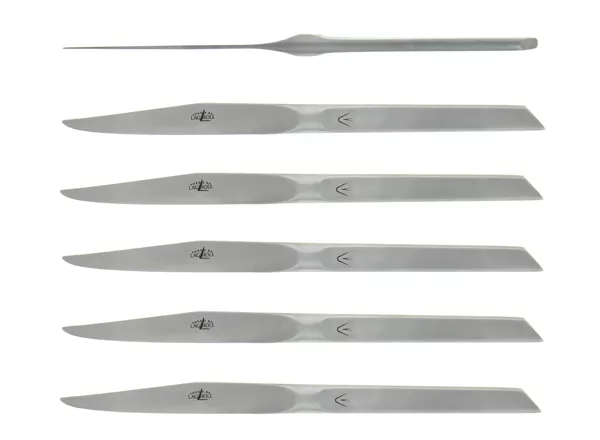 Couteaux de table Dayat en inox satinée, coffret de 6