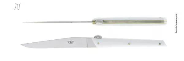 Couteaux de table Olivier Gagnère en acrylique blanc, coffret de 2