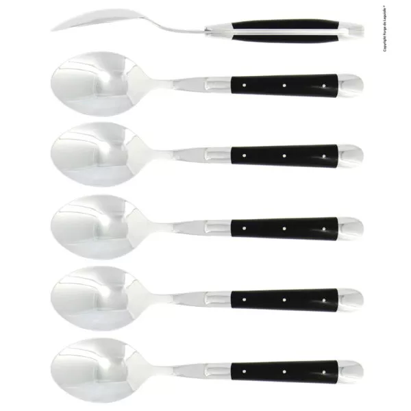 Esslöffeln, finish glänzend mitt Griff aus Ebenholz Set mit 6