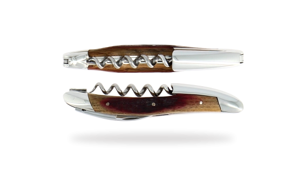 Couteau de sommelier laguiole manche chêne de barrique brillant
