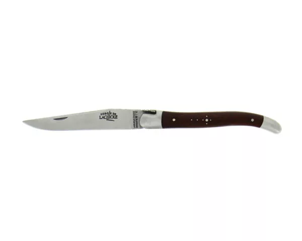 Couteau pliant ciselé main satiné, 11 cm, en amourette