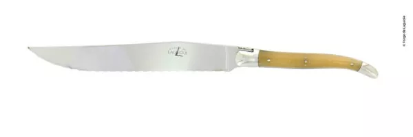 Brotmesser Finish glänzend Griff aus Hellem horn