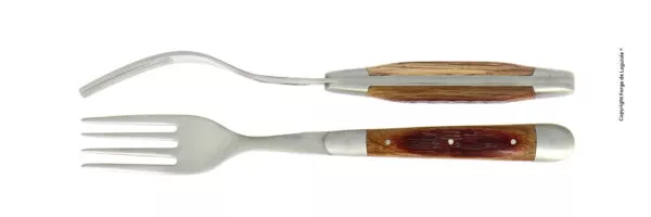 Essgabeln, Finish matt mit Griff aus Fasseiche, Set mit 2