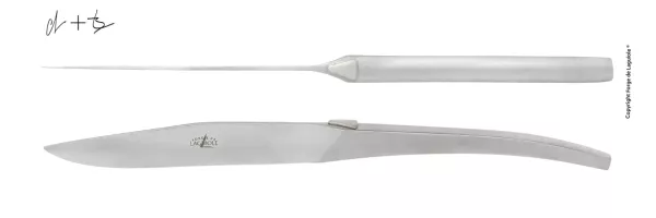 Couteaux de table Laguiole C + B Lefebvre en inox satiné, coffret de 2
