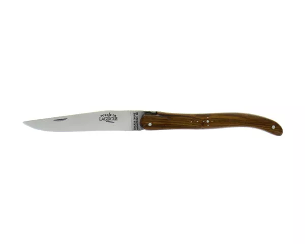 Couteau pliant ciselé satiné plein manche en pistachier 11cm