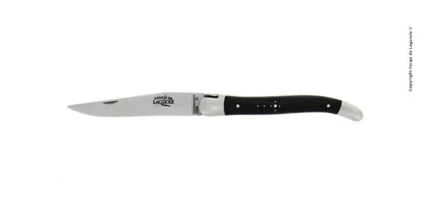 Couteau pliant ciselé main satiné en ébène