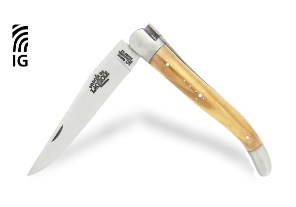 Couteau de Laguiole 11 cm en olivier satiné