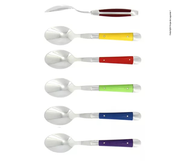 Kaffeelöffeln, finish glänzend mit Griff aus gepresster Verbundfaser, Set mit 6