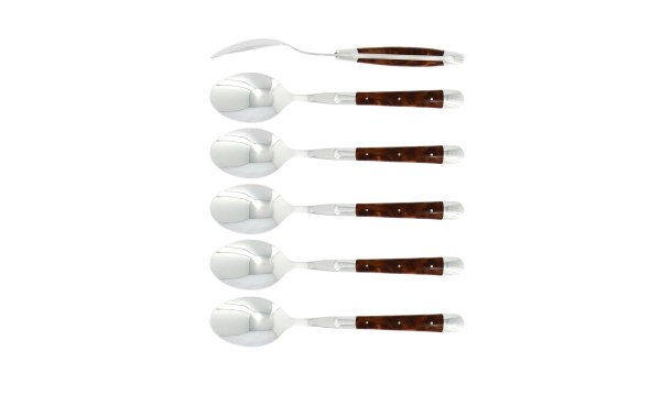 Cuillères à soupe, brillantes en thuya, coffret de 6