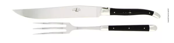 Tranchier-Besteck Finish glänzend mit Griff aus dunklem Horn