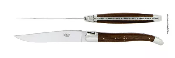 Couteaux de table brillants en noyer, coffret de 2