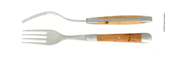 Essgabeln, finish matt mit Griff aus Wacholder, Set mit 2