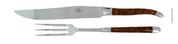 Tranchier-Besteck Finish glänzend Griff aus Thuja